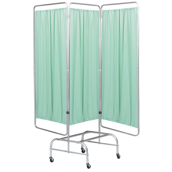3 Section Mobile King Screen Frame with Casters in Green